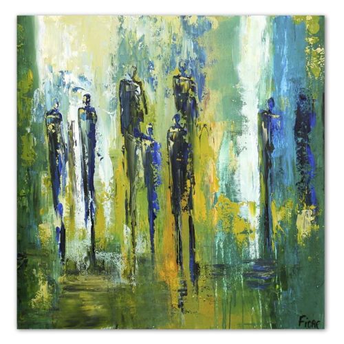 schilderij blauwe figuren