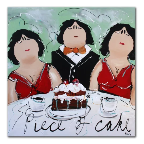 dikke dames schilderij taart